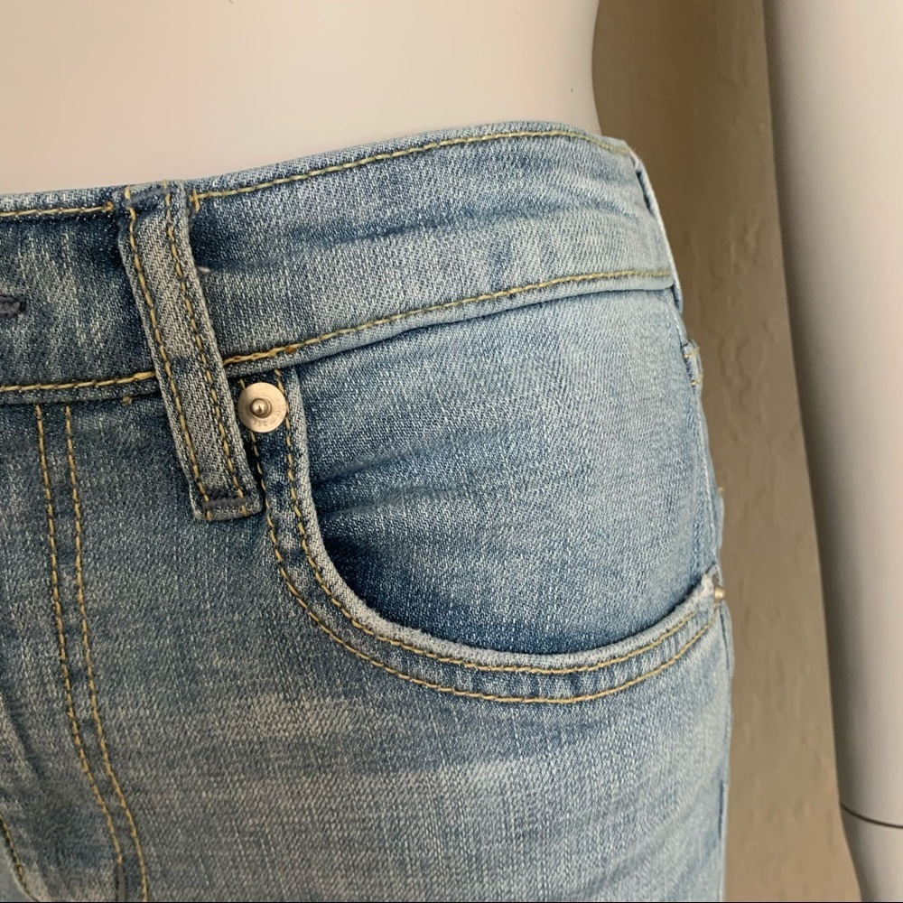 ELLA MOSS High Waist Straight Denim Shorts Raw Hem High Rise Size 4/27 - Picture 9 of 15